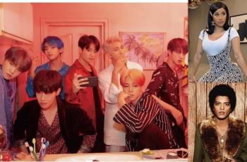 BTS Karaoke Bareng James Corden, Bruno Mars dan Cardi B Beri Reaksi Ngakak