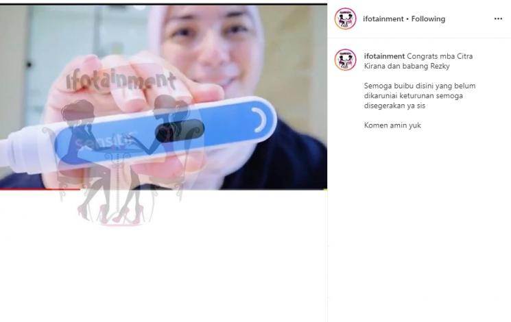 Citra Kirana positif hamil (Instagram/@ifotainment)