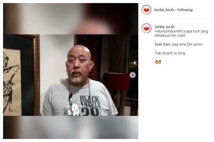 Indro Warkop. (Instagram/@lambe_turah)