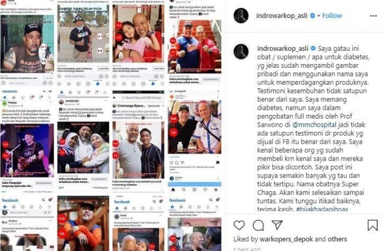 Indro Warkop. (Instagram/@indrowarkop_asli)