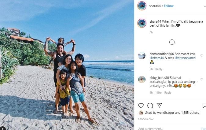 Postingan terbaru Shara usai dinikahi Erix Soekamti. [Instagram]
