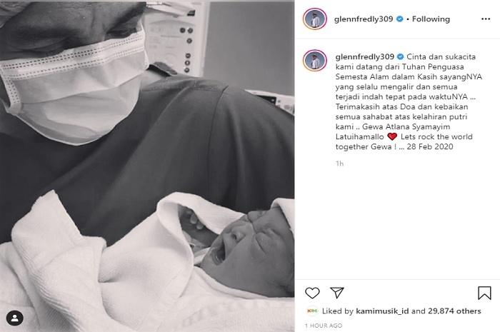 Anak pertama Glenn Fredly lahir (Instagram @glennfredly309)