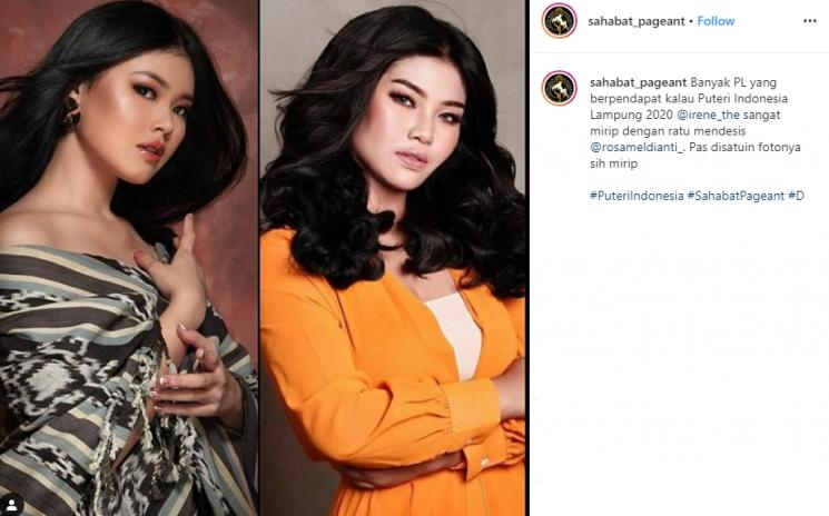 Puteri Indonesia asal Lampung dan Rosa Meldianti (Instagram/@sahabat_pageant)