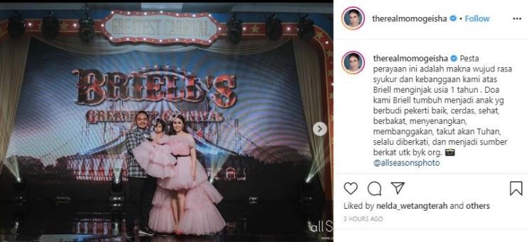Ultah anak pertama Momo Geisha. (Instagram/@therealmomogeisha)