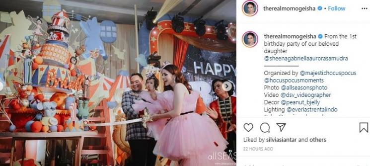 Ultah anak pertama Momo Geisha. (Instagram/@therealmomogeisha)