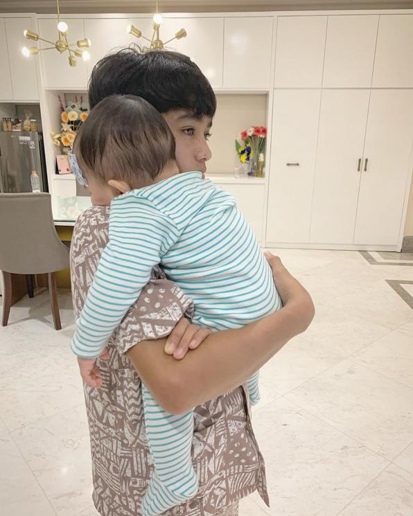 Betrand Peto dan Thania Putri Onsu. (Instagram/@ruben_onsu)