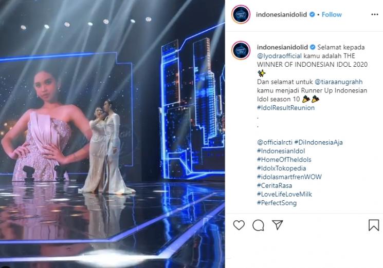 Lyodra dan Tiara di panggung Idol 2020 (Instagram/@indonesianidolid)