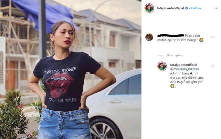 Tata Janeeta curhat masker kian langka (Instagram/@tatajaneetaofficial)