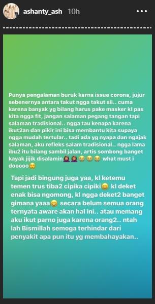 Instastory Ashanty (Instagram/@ashanty_ash)