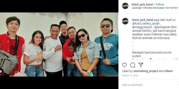 Tukul Arwana dan Meggy Diaz. (Instagram/@black_jack_band)
