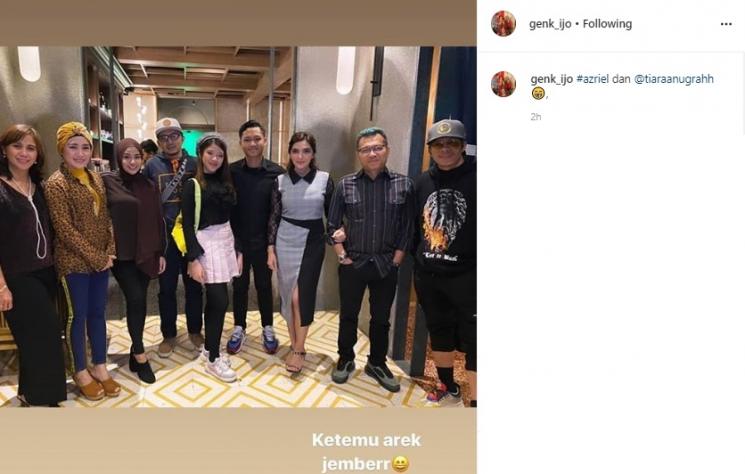 Keluarga Asix ketemu Tiara Idol. (Instagram/@genk_ijo)