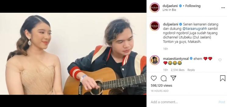 Tiara Idol dan Dul Jaelani. (Instagram/@duljaelani)