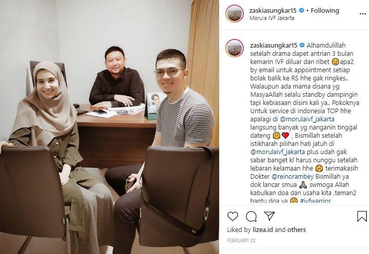 Zaskia Sungkar dan Irwansyah. (Instagram/@zaskiasungkar15)
