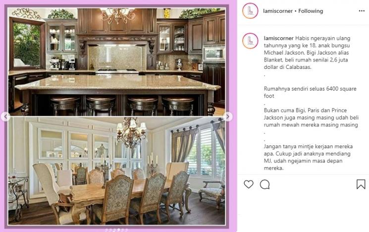 Rumah Baru Blanket Jackson (Instagram/@lamiscorner)