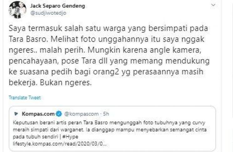 Sujiwo Tejo. (Twitter/sudjiwotedjo)