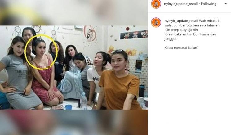 Potret Lucinta Luna di dalam penjara (Instagram/@nyinyir_update_reeall)