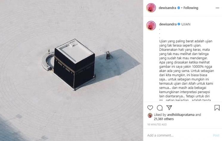 Postingan Dewi Sandra. (Instagram/@dewisandra)