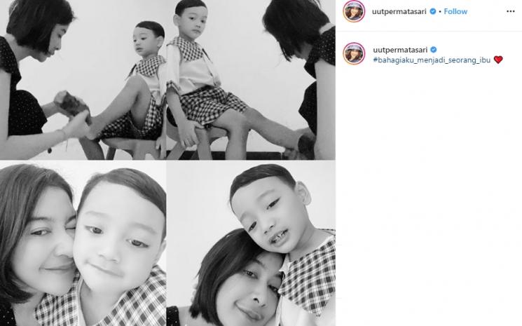 Potret harmonis keluarga Uut Permatasari (Instagram/@uutpermatasari)