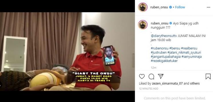 Ruben Onsu dan Betrand Peto. (Instagram/@ruben_onsu)