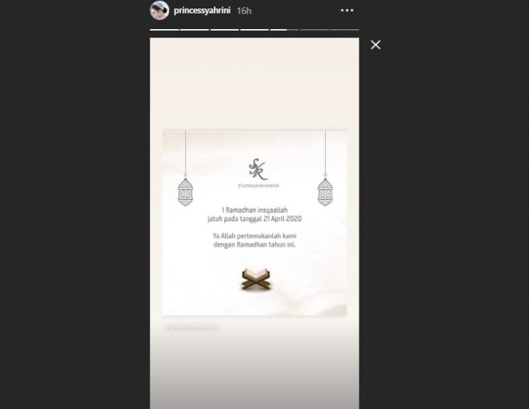Postingan Syahrini. (Instagram/@princessyahrini)