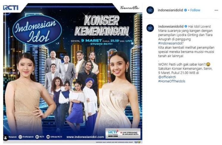 Indonesian Idol gelar konser kemenangan. (Instagram/@indonesianidolid)