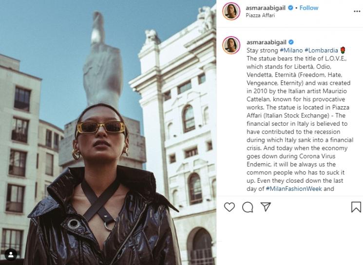 Potret Asmara Abigail di Milan, Italia (Instagram/@asmaraabigail)