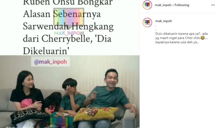 Sarwendah dan Ruben Onsu (Instagram/@mak_inpoh)