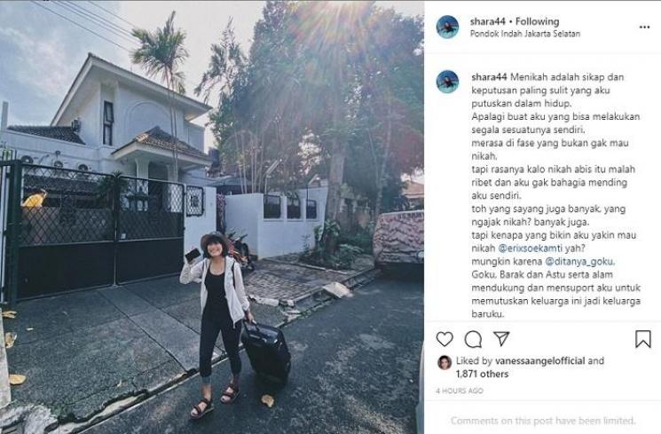 Shara Sulthana, istri kedua Erix Soekamti (Instagram @shara44)