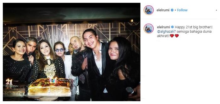 Momen akrab Maia Estianty dan Ahmad Dhani. (Instagram/@elelrumi)