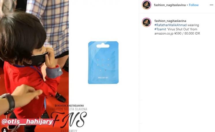 Rafathar kenakan masker (Instagram/@fashion_nagitaslavina)