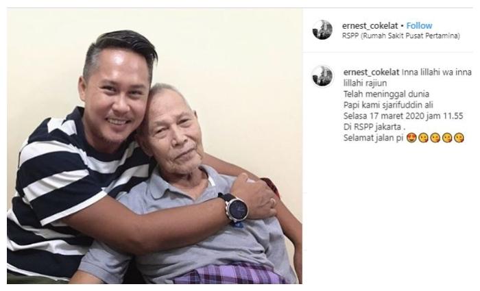 Ernest Cokelat dan ayahnya. (Instagram/@ernest_cokelat)