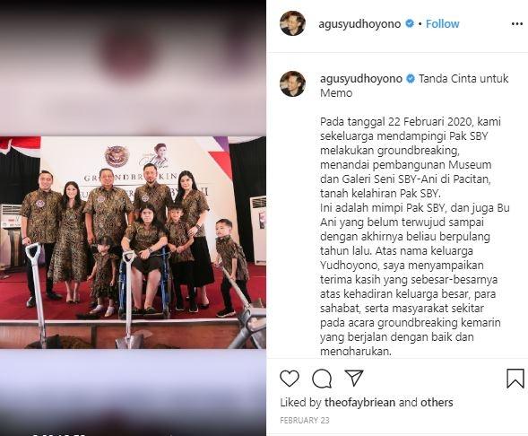 AHY dan Annisa Pohan. (Instagram/@agusyudhoyono)