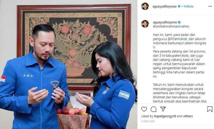 AHY dan Annisa Pohan. (Instagram/@agusyudhoyono)