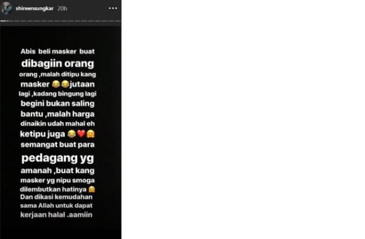 Shireen Sungkar kena tipu penjual masker (Instagram @shireensungkar)