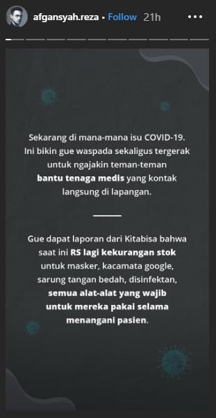 Instagram Stories Afgan Syahreza (Instagram/@afgansyah.reza)