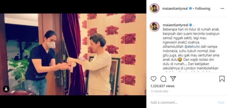 Maia Estianty sambut kepulangan El Rumi. (Instagram/@maiaestiantyreal)