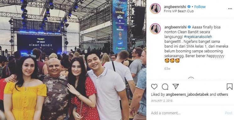 Angbeen Rishi dan ayah. (Instagram/@angbeenrishi)