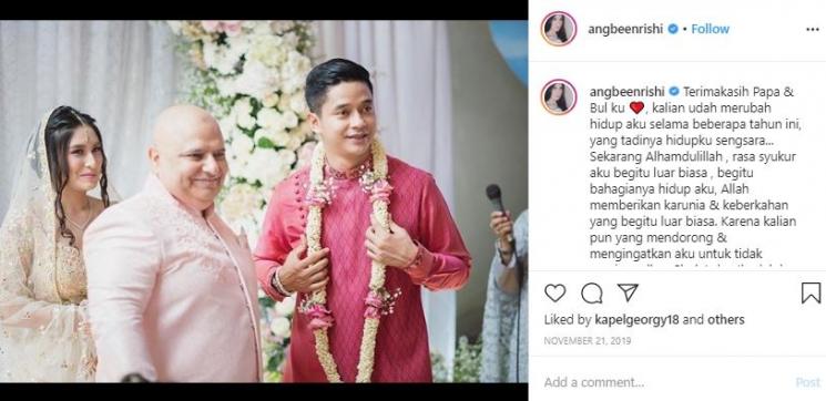 Angbeen Rishi dan ayah. (Instagram/@angbeenrishi)