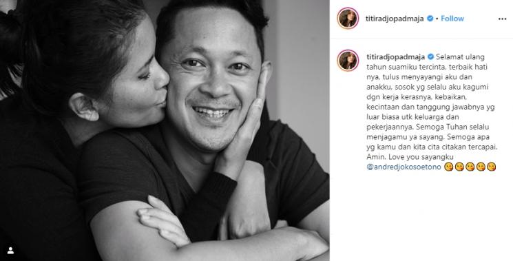 Kemesraan Titi Rajo Bintang dan suami (Instagram/@titiradjopadmaja)