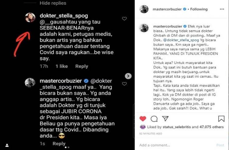 Konten Deddy Corbuzier dicibir oleh seorang dokter (Instagram @mastercorbuzier)
