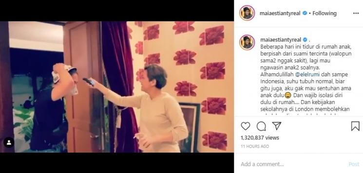 Maia Estianty sambut kepulangan El Rumi. (Instagram/@maiaestiantyreal)