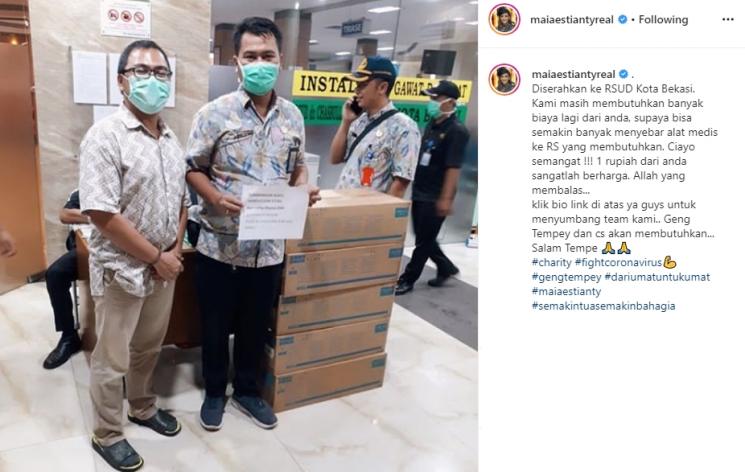 Maia Estianty salurkan bantuan kemanusiaan lawan Corona (Instagram/@maiaestiantyreal)