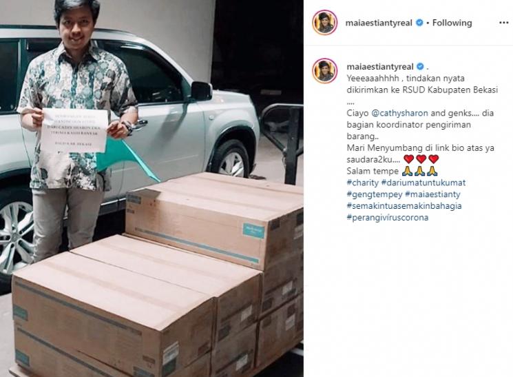 Maia Estianty salurkan bantuan kemanusiaan lawan Corona (Instagram/@maiaestiantyreal)