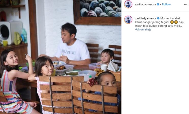 Potret isolasi diri keluarga Zaskia Adya Mecca (Instagram/@zaskiadyamecca)