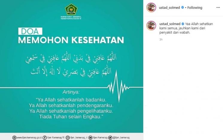 Doa dari Ustaz Solmed. (Instagram/@ustad_solmed)