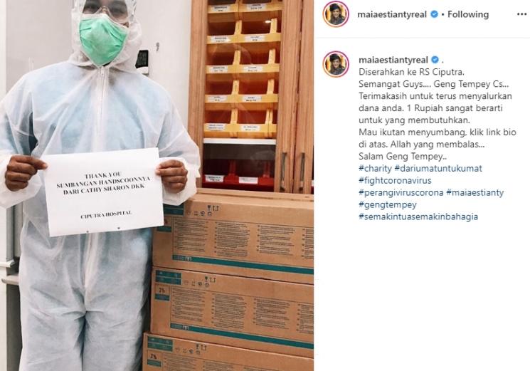 Maia Estianty salurkan bantuan kemanusiaan lawan Corona (Instagram/@maiaestiantyreal)