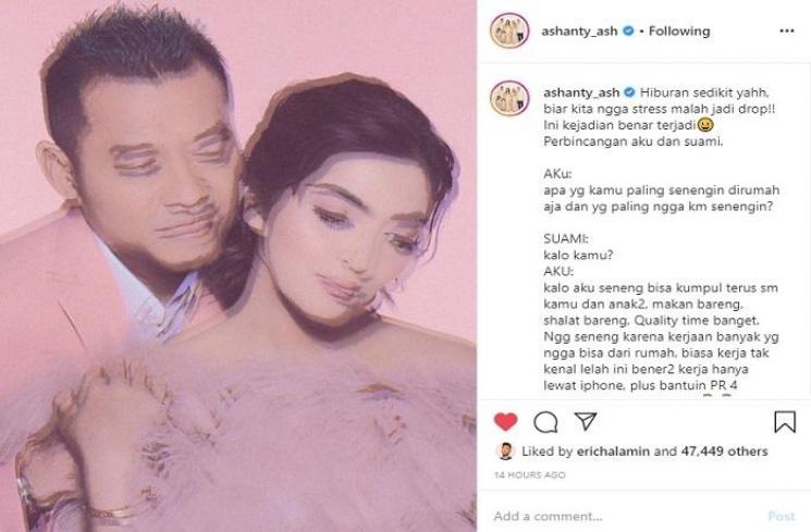 Cerita kocak Ashanty dan Anang Hermansyah selama di rumah saja (Instagram @ashanty_ash)