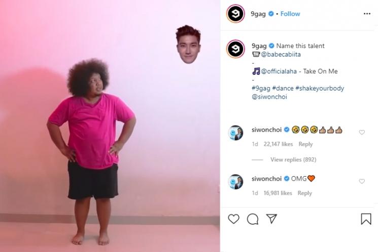 Choi Siwon Komentari aksi kocak Babe Cabita (Instagram/@9gag)