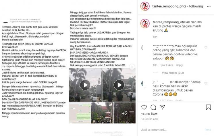 Warga labrak Ria Ricis. (Instagram)
