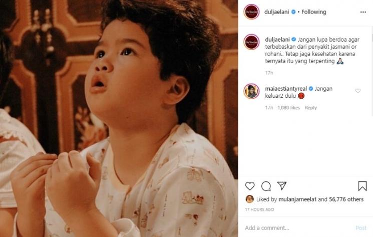 Postingan Dul Jaelani dikomentari Maia Estianty. (Instagram/@duljaelani)